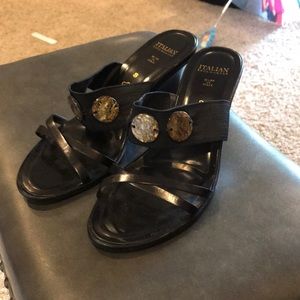 Italian shoemaker wedge sandals, never worn